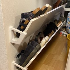 Dowel Shoe Rack/Clothes Hooks by Mark Grantony, Download free STL model