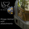 close-up.png Mirage helmet with attachments 3d print file