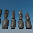 2019-12-17 (3).png STL 3D printable Moai Chess Set Pieces model