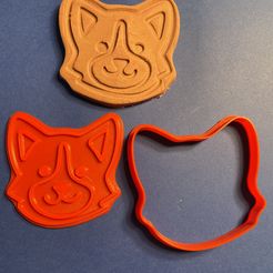B277C3D5-423C-4D6B-961D-EA19B5DBE266.jpeg Archivo 3D Cortador de galletas con cara de corgi・Design para impresora 3D para descargar