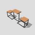 IMG_3155.jpeg Table with Structural Pipe and Wooden Benches - Design 3D