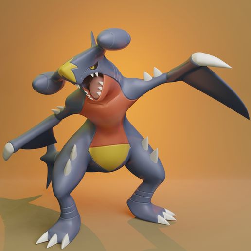 Garchomp with 2 different poses 3D model