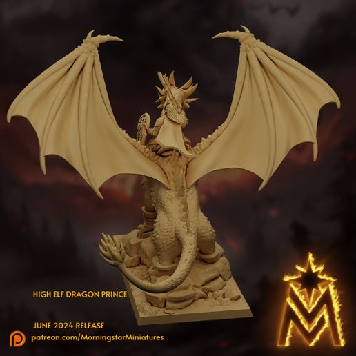 2-High-Elf-Dragon-Prince-32mm-Back.jpg High Elf Dragon Prince | Presupported Miniature