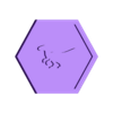 hexagon_velociraptor.stl Velociraptor Hexagon – 3D Printable Game Token