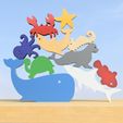 ANIMALS PUZZLE v1.jpg STL file SEA ANIMALS STACKING TOY・3D printing design to download