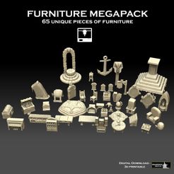 furniture-grouping-insta-promo2.jpg 3D file Furniture Megapack・3D printing idea to download, SharedogMiniatures