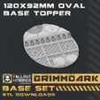 120x92mm-Oval-Base-Topper.jpg Archivo 3D Colección Base Grimmdark・Plan para descargar y imprimir en 3D