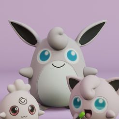 Jigglypuff-entire-evolution.jpg Fichier STL Jigglypuff Evolution Pack・Plan pour impression 3D à télécharger