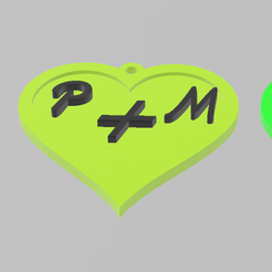 pm.png Schlüsselanhänger Herz Buchstabe P + M