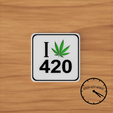 i love 420 con logo 1.png Coaster / Weed Coasters - 420