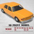 3D PRINT MODEL ee 10 12 14 16 |24 25 28 31 SCALE jg 35 43 3D printing STL file Chevrolet Caprice Classic RCcar