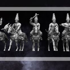 Persian-Cavalry-Render.jpg Fichier 3D 28mm Napoleonic Persian Qajar Cavalry・Plan à imprimer en 3D à télécharger, RedDawnMiniatures
