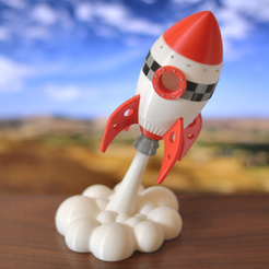 1.png Cartoon Rocket - No painting required
