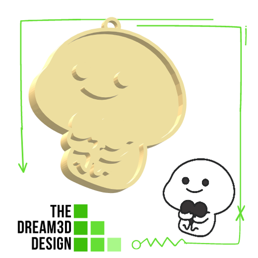 LOVE STICKER KEYCHAIN 3D model