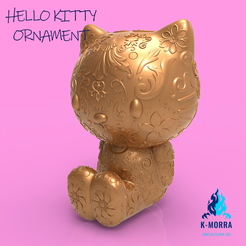 K-MORRA Fichier STL Hello Kitty Ornament Art・Modèle pour impression 3D à télécharger, kmorra3D