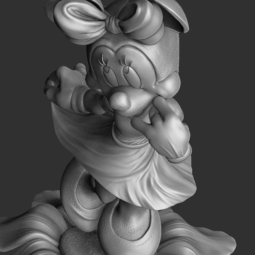 10.jpg Minnie mouse con flor. STL 3d imprimible montar y sólido.
