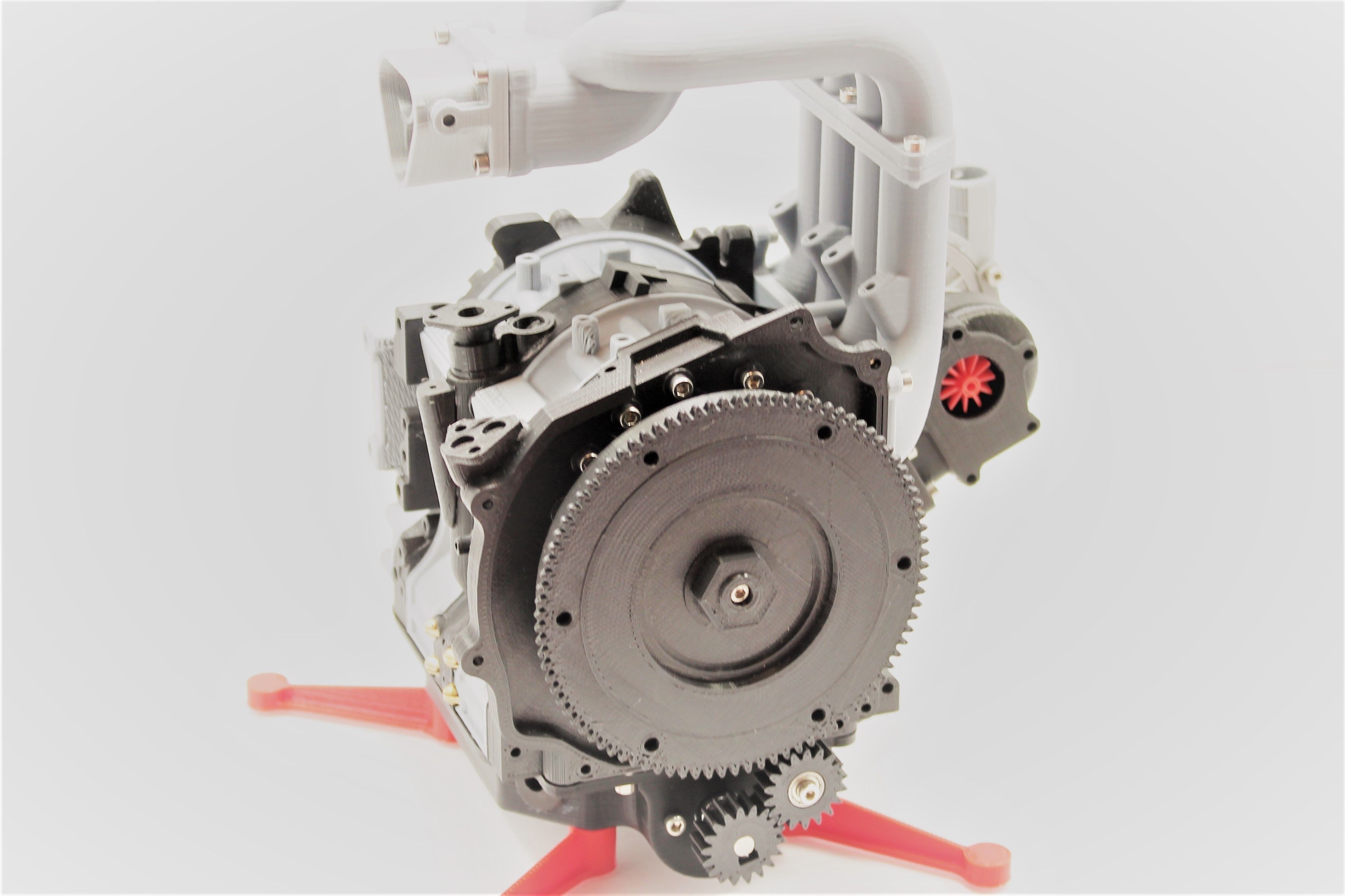 Back 13b.jpg Бесплатный STL файл Mazda RX7 Wankel Rotary Engine 13B-REW - Working Model・Модель 3D-принтера для скачивания, 3D_Printed_Engines