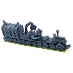 trainfront.jpg 3D file Chaos Dwarf Land Train (all 3x models) (10mm scale)・3D print model to download