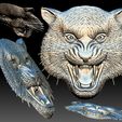 15.jpg Tiger head STL file 3d model - relief for CNC router or 3D printer.