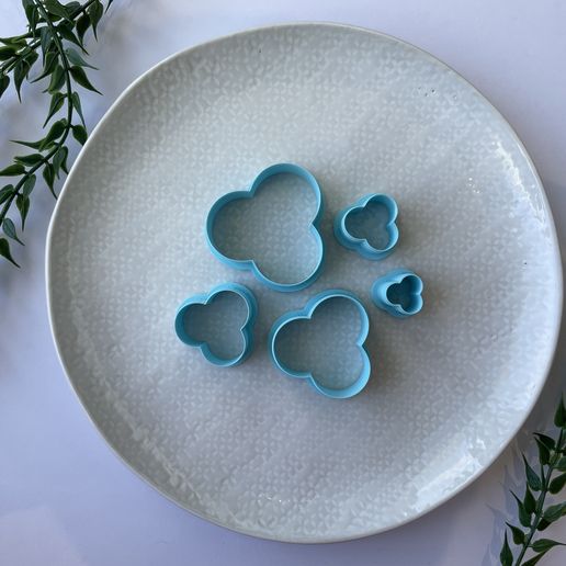 Clover Polymer Clay Earring Cutter – Four Leaf Clover / Shamrock Shape STL (5 Sizes 15–48mm) – Lucky Boho Jewelry Tool
