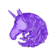 Unicorn_solid.stl Basrelief Horse and Unicorn Head