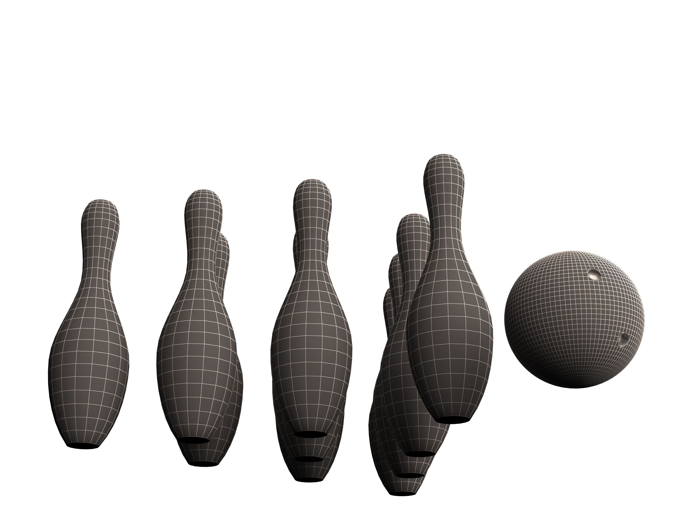 Download file Bowling Ball and Pins • 3D printable model • Cults