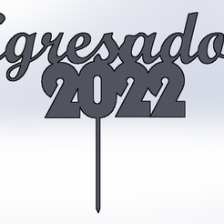 egresados.png Datei STL Topper Egresados 2022・Design für 3D-Drucker zum herunterladen