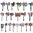 00.png 20 STYLIZED AXE MODELS PACK 1 - LOW POLY