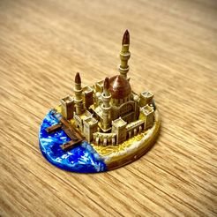 IMG_5401-1.jpg Umbar stronghold miniature with base compatible War of the Ring board game