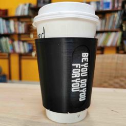 1.jpg Free STL file Encouraging paper cup sleeve・3D print design to download