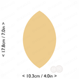 almond~7in-cm-inch-cookie.png Almond Cookie Cutter 7in / 17.8cm