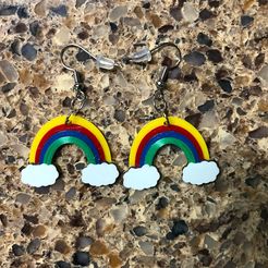 Rainbow-Earrings.jpg Archivo STL Pendientes Arco Iris・Plan de impresión en 3D para descargar