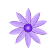 10-petal_blazing_star_w-stamens.stl Flower Signs on stems, as pins, as magnets