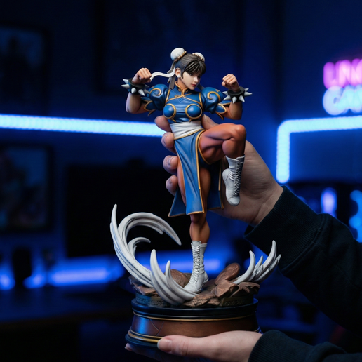 Female Fighter 3D Printable STL | Blue Dress Martial Artist Miniature (Digital Download)