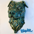 pitbull2.png Pitbull Key Guard Dog Wall Sculpture Unsupported Sculpture Print in place