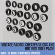 Tires_page-0001.jpg Pack of vintage racing, cheater slicks and hot rod tires for scale autos and dioramas! Scalable models
