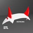 3.png 3D file ZERO TWO Headpiece - STL - 3D Files - Darling In The Franxx・Template to download and 3D print