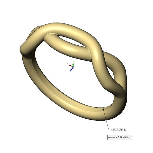 volume1.jpg Anel de elos com nó sobreposto torcido tamanhos 6 a 10 Modelo de impressão 3D