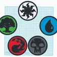 magic_coasters_all.webp MTG Basic Land Coasters - 3D Printable Multicolor Set
