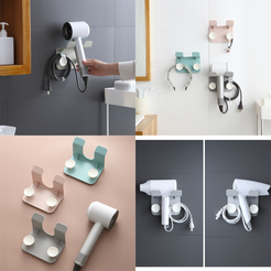 Collage.png STL file Hair Dryer Holder・3D print design to download