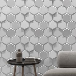 A10063WT.jpg PANEL MURAL HEXAGONAL 3D