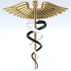 Capture d’écran 2021-01-31 à 04.07.00.png Archivo OBJ gratis Médico con caduceo・Objeto de impresión 3D para descargar