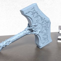 side.jpg Archivo 3D God Of War Mjolnir realista・Modelo imprimible en 3D para descargar