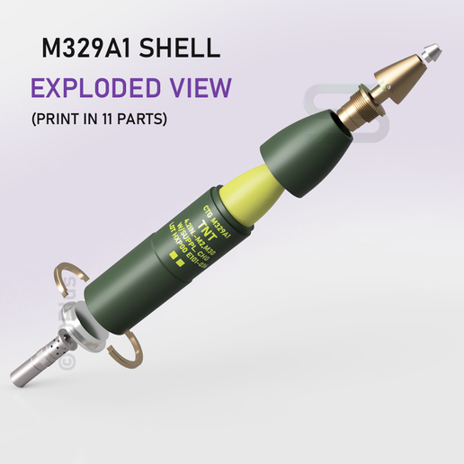 🐚 United States 107mm M329A1 Mortar Shell・ STL File for 3D printing・Cults