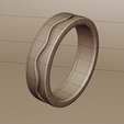 5.png 极简波浪形戒环 - 现代光滑金属 3D 打印模型