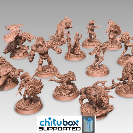 STL File Sci-fi Fantasy 3D Printable Minis-13 Characters And Bases ...