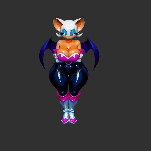Rouge the Bat Sonic Universe Anthro Collectible STL Model for 3D Print