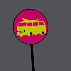 14-cct.jpg STL file Cupcake Topper - party bus 14・3D printable model to download