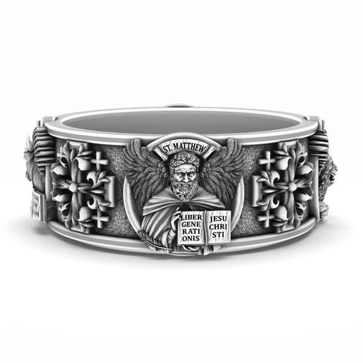 Saints Matthew Mark Luke John Evangelists Cross Ring 3D model
