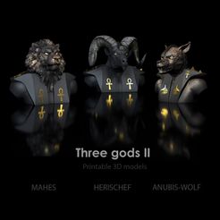 Shop1.jpg Three Gods II Mahes-Herischef + Wolf-Hound-Bust -STL 3D print file